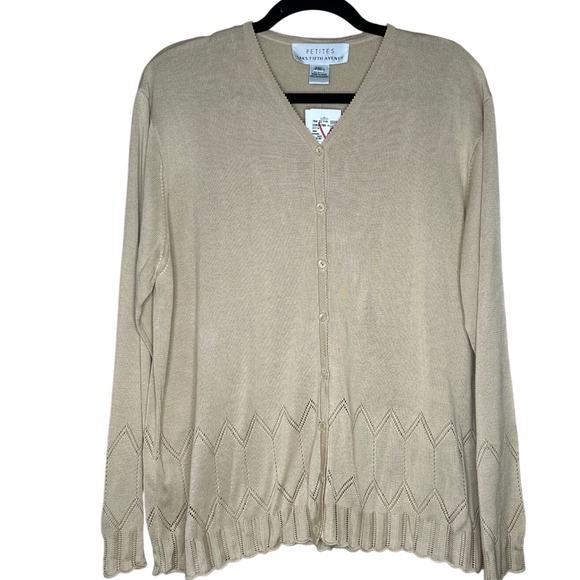 Saks Fifth Avenue NWT Cardigan Sweater 100% Silk Knit...
